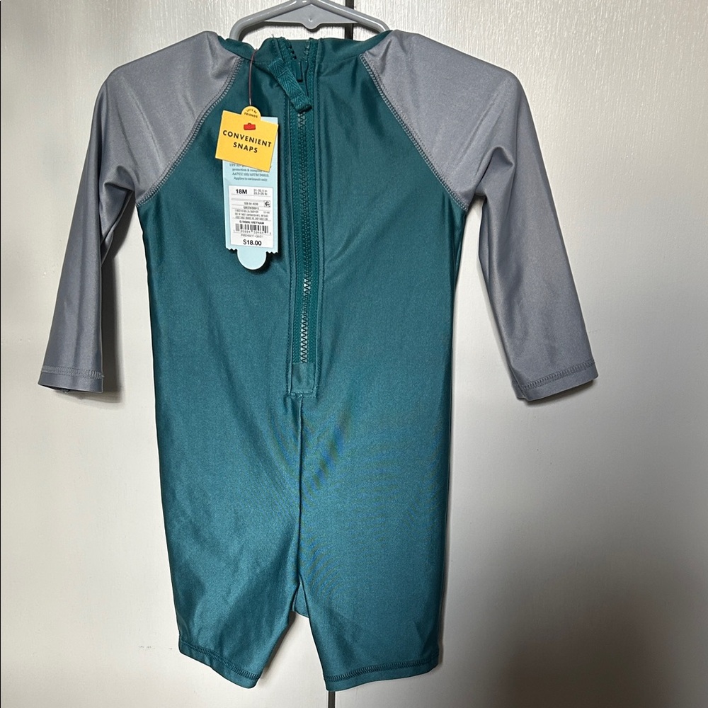 NWT Teal and Gray 18 Months Kids Swim Suit - Picture 2 of 4